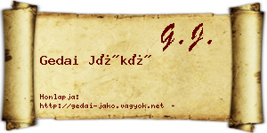 Gedai Jákó névjegykártya